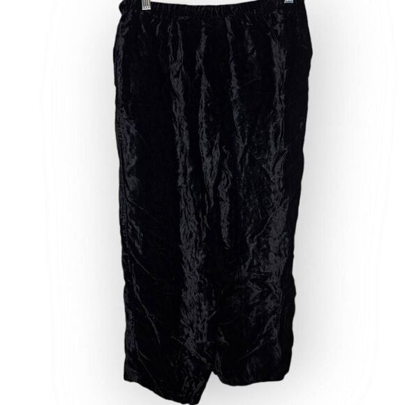 Gap Women's Vintage 90s Pull On Black Velvet High Rise Straight Leg Crop sz Smal - Picture 4 of 5